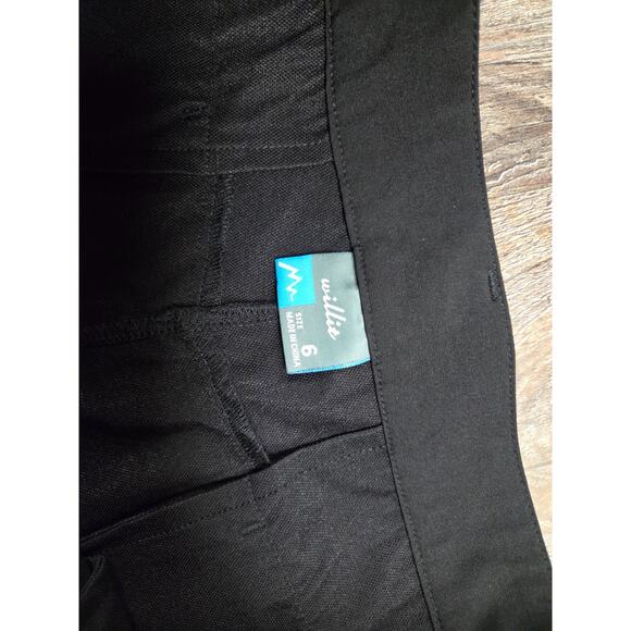 Willit Shorts Flat Front Solid Black Outdoor Cargo Hiking Outdoor Fishing Size 6 - Picture 2 of 4